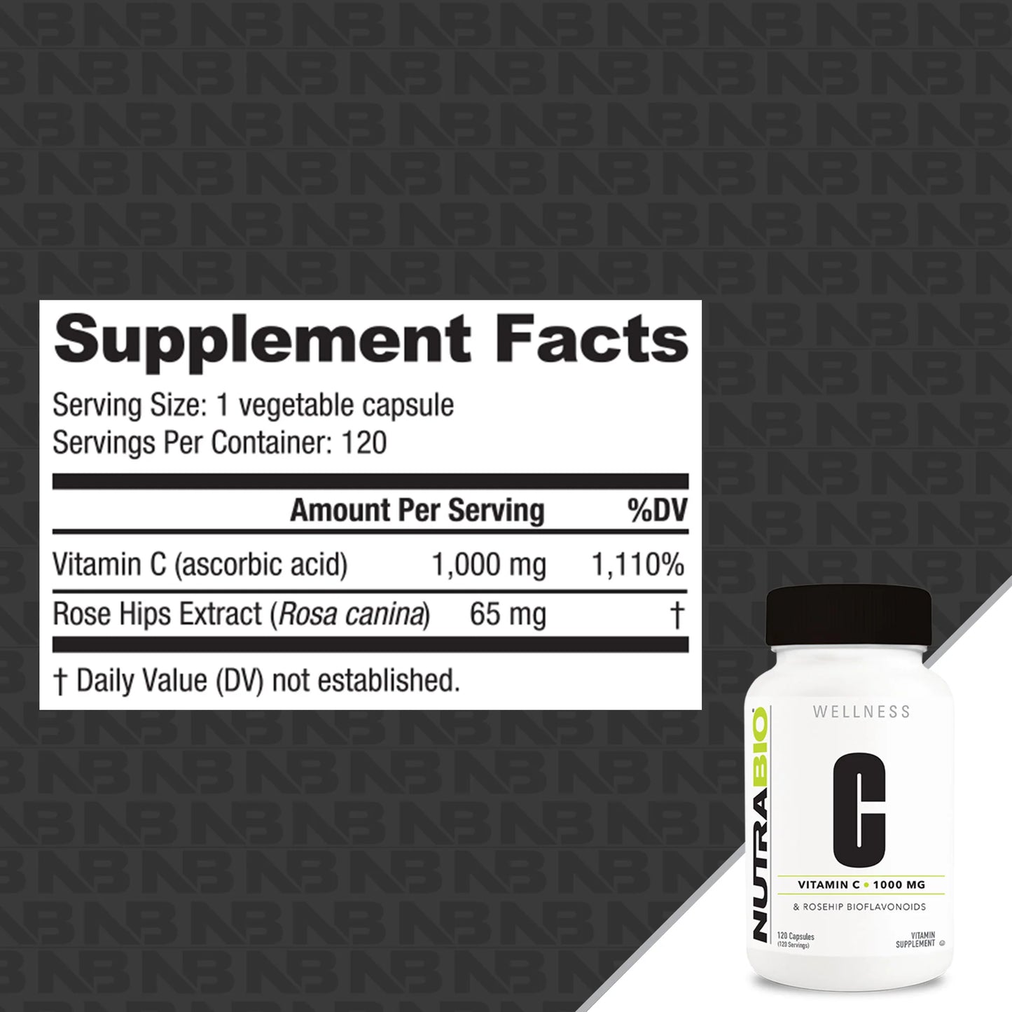 Vitamin C with Rose Hips by Nutrabio