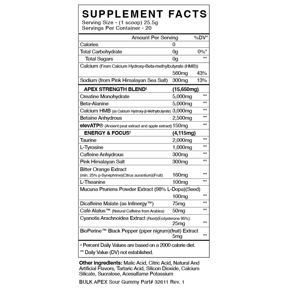 BULK APEX Pre Workout by Blackmarket Labs