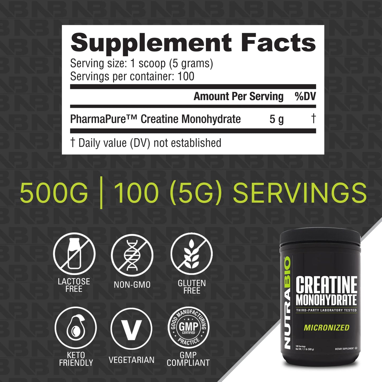 Creatine Monohydrate by Nutrabio