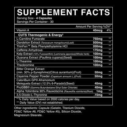 Cuts Pills Thermogenic by BlackMarket Labs